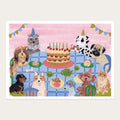 Dogs Cake Party Art Print
