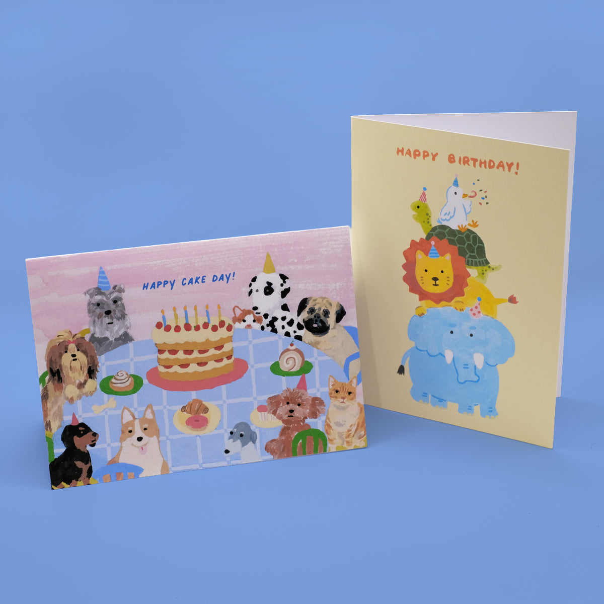 Stacked Animals Happy Birthday Card
